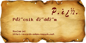 Pócsik Ádám névjegykártya
