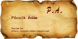 Pócsik Ádám névjegykártya