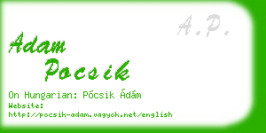 adam pocsik business card
